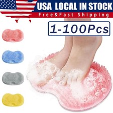 Shower Foot Back Scrubber Massage Pad Body Bath Soft Brush Mat Cleaning Bath