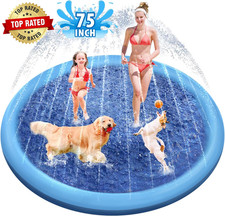 Splash Pad, 75In Anti-Slip Splash Pad for Kids Dogs Thickened Durable Bath Pool
