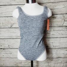 Colsie Ribbed Bodysuit Gray Sz Large NWT