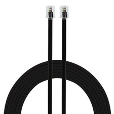 15ft Black Phone Line Cord High Quality Electronic Cable Modular Jack