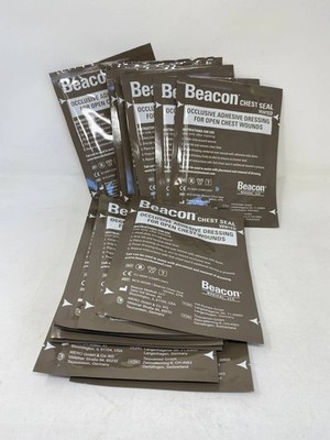 22 Packages Beacon Pocket Vented Chest Seal 6'' Exp 2029 Medic Kit