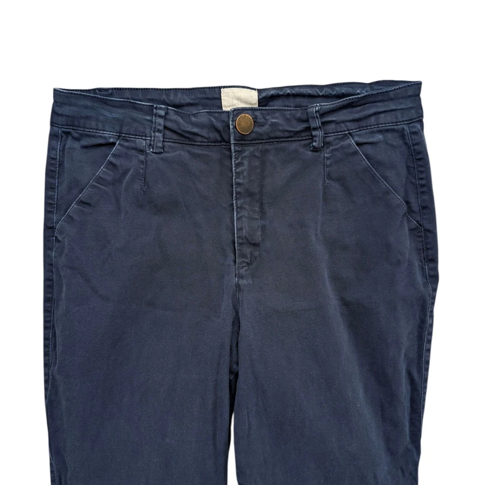 Pantalones chinos Caslon de algodón elástico para mujer azul marino frente plano talla 14 Foto 3 de 4