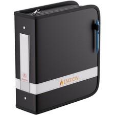 3 Ring Binder,Fireproof 3 Inch D Ring Binder with Zipper,Holds 750 Sheets,Non...