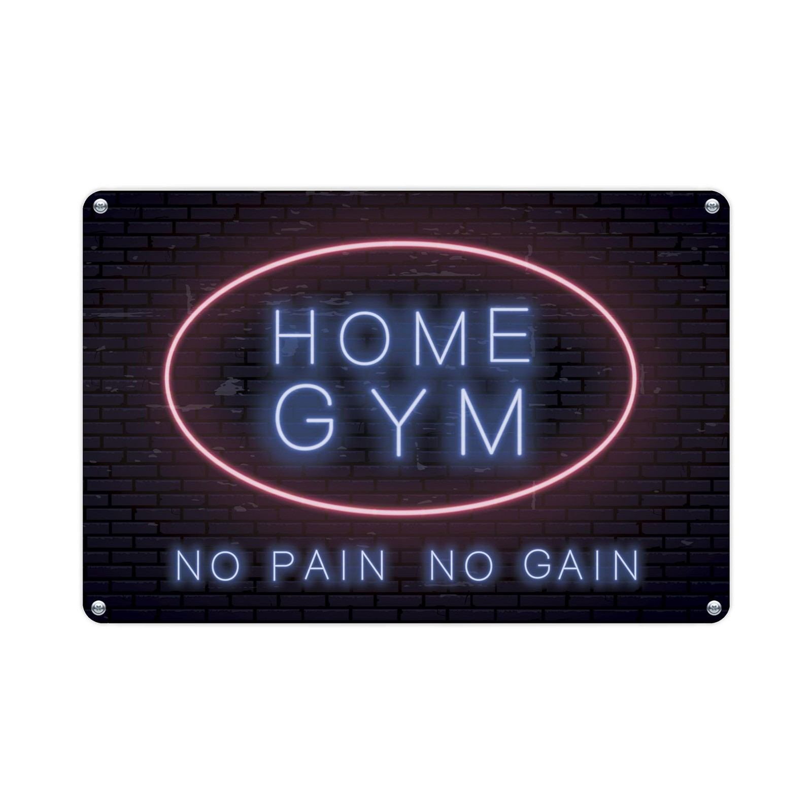 Home Gym Sign - Neon Wall Decor No Pain No Gain Fitness Themed Gifts