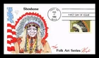 US COVER SHOSHONE NATIVE AMERICAN HEADDRESSES FDC PUGH HAND PAINTED