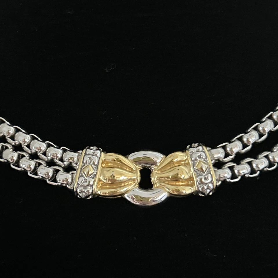 COLLAR JOHN MEDERIOS 17 Pulgadas. Tono plata y oro. Excelente calidad. Foto 2 de 4