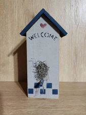 Decorative Welcome Indoor Birdhouse  9"