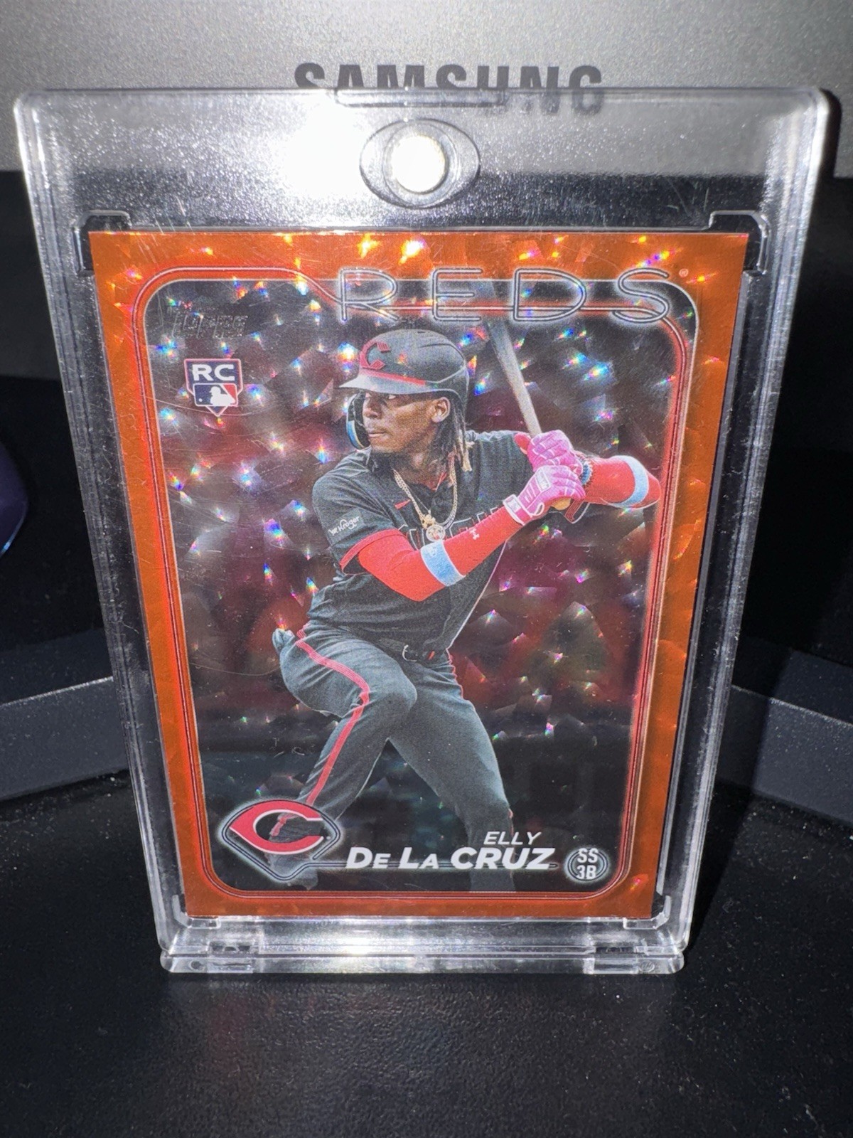 2024 Topps Series 1 - Elly De La Cruz #141 Orange Crackle Foil /299 (RC)