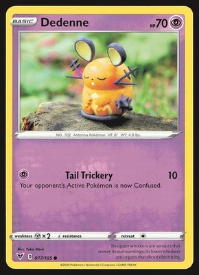 SWSH04: Vivid Voltage Dedenne #077/185 Common Pokemon Card