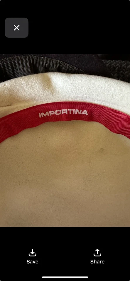 Pastillero vintage Importina fieltro lana crema posguerra, años 50 o 60. Foto 3 de 3