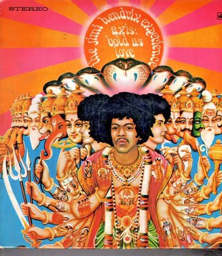 Thw JIMI HENDRIX EXPERIENCE on LP  "  AXIS BOLD AS LOVE  " rock blues