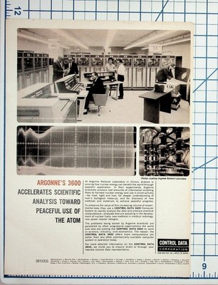 1960s Control Data 3600 Computer Argonne Lab Atom Age Ephemera Ad