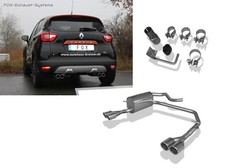  Edelstahl Duplex Sportauspuff Renault Captur je 2x76mm rund eingerollt