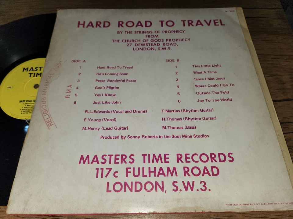 R. EDWARDS & STRINGS OF PROPHECY A Hard Road To Travel Gospel Soul LP   VG- - Image 2 of 3