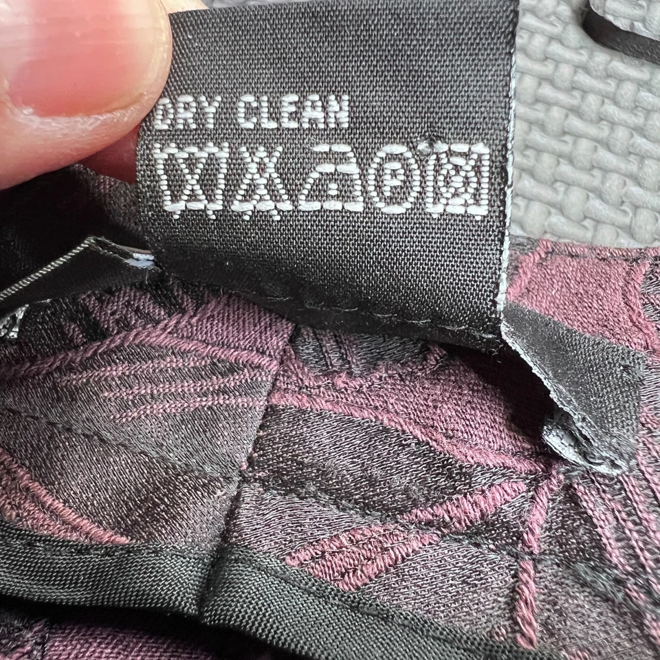 Etcetera Jacquard цветочный парчи брюки фиолетовый серый прямые штанины нарядный размер 6 - Изображение 4 из 4