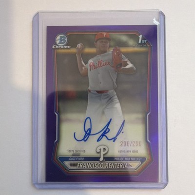 2026 Bowman Chrome Francisco Renteria Auto 1st Bowman Purple Refractor /250  