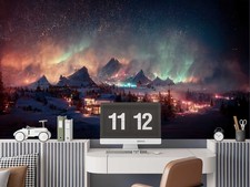 3D Winter Landscape Oil Painting Wall Murals ...