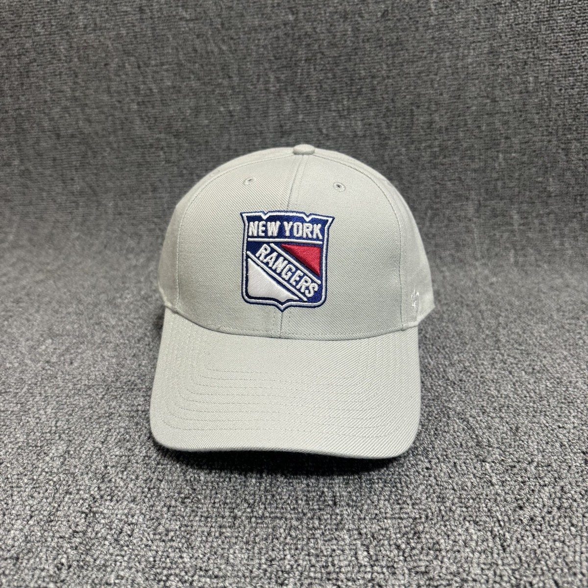 '47 Brand New York Rangers Dad Hat Strapback Grey Curved Brim NHL Cap