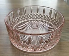 Pink Depression Glass Candy Dish Princess Diamond Point Bowl Indiana Glass Co