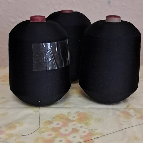 Hickory Yarns Black Weaving Thread Yarn Lace/Fingering Weight Cone Lot of 3 - product listing photo