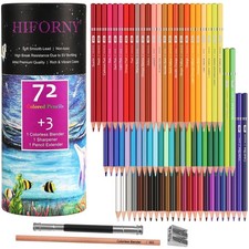 HIFORNY 75 Pack Colored Pencils Set for Adult Coloring,72 Colors Coloring Pen...