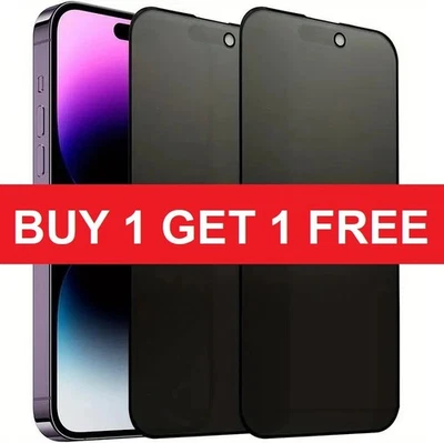 PLUS Privacy Tempered Glass Screen Protector For iPhone 17 Pro Max 16 15 14 13 12 11