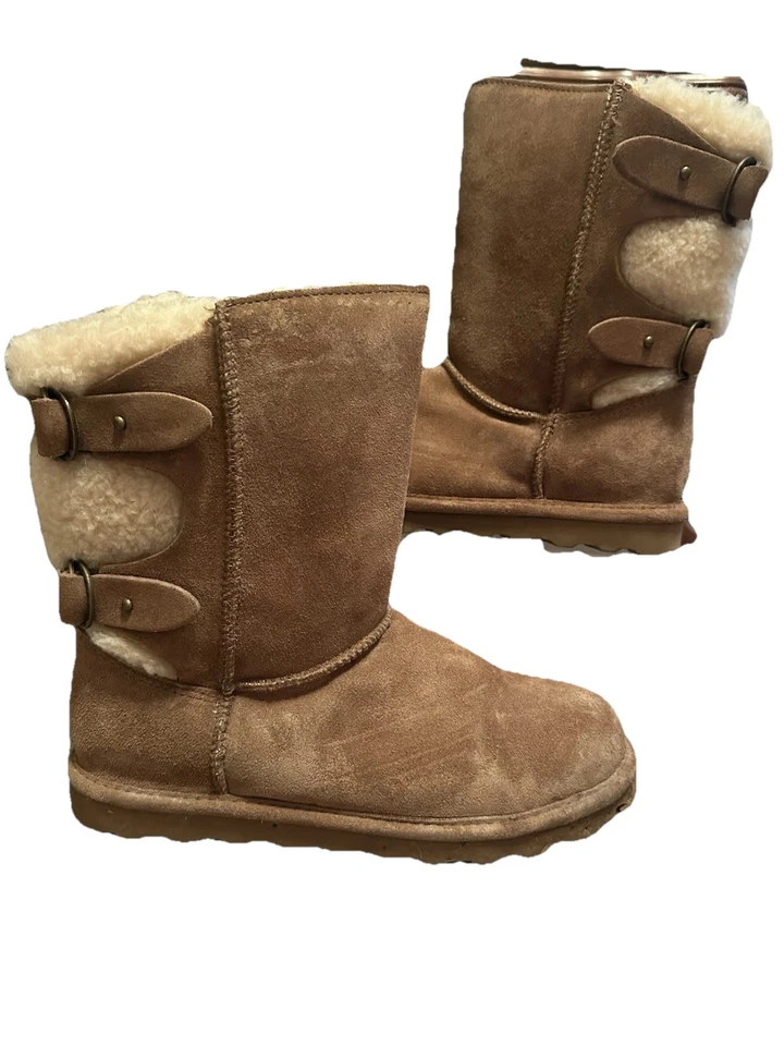 Women Bear Paw Fur 2 Buckle Winter Boots Size 11 Women - Image 2 of 4