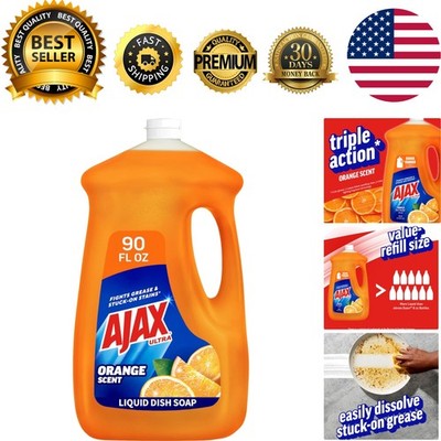 90 oz Ultra Orange Dish Soap - Triple Action Formula for Sparkling Clean Dishes