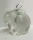 Vintage Fenton Satin Glass Crystal Velvet Bunny Rabbit Figurine
