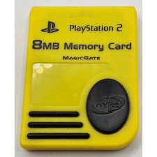 Official Sony PlayStation 2 PS2 8MB Magic Gate Nyko Memory Card Yellow Tested