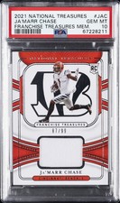 2021 NATIONAL TREASURES FRANCHISE TREASURES MEM #JAC JA'MARR CHASE 87/99 PSA 10