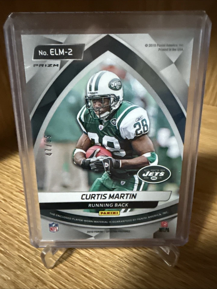 2019 Panini Spectra - Epic Legends Materials Curtis Martin #ELM-2 /99 Jets - Image 2 of 2