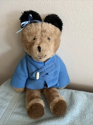 EDEN Vintage 16” PADDINGTON Bear Teddy Plush In Blue Jacket - Image 1 of 4