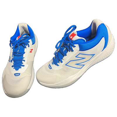 New Balance 996 Low Top Lace-Up White/Blue Athletic Sneakers WCH996PI