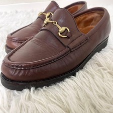 GUCCI Horsebit Loafers Brown Leather Women's Size 35 EU 22cm 060964d