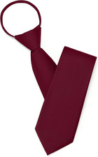 Pre Tied Adjustable Zipper Ties for Men 3.15" Womens Solid Color Burgurdy