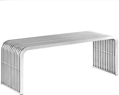 47'' Contemporary Stainless Steel Metal Bench for Modern Spaces
