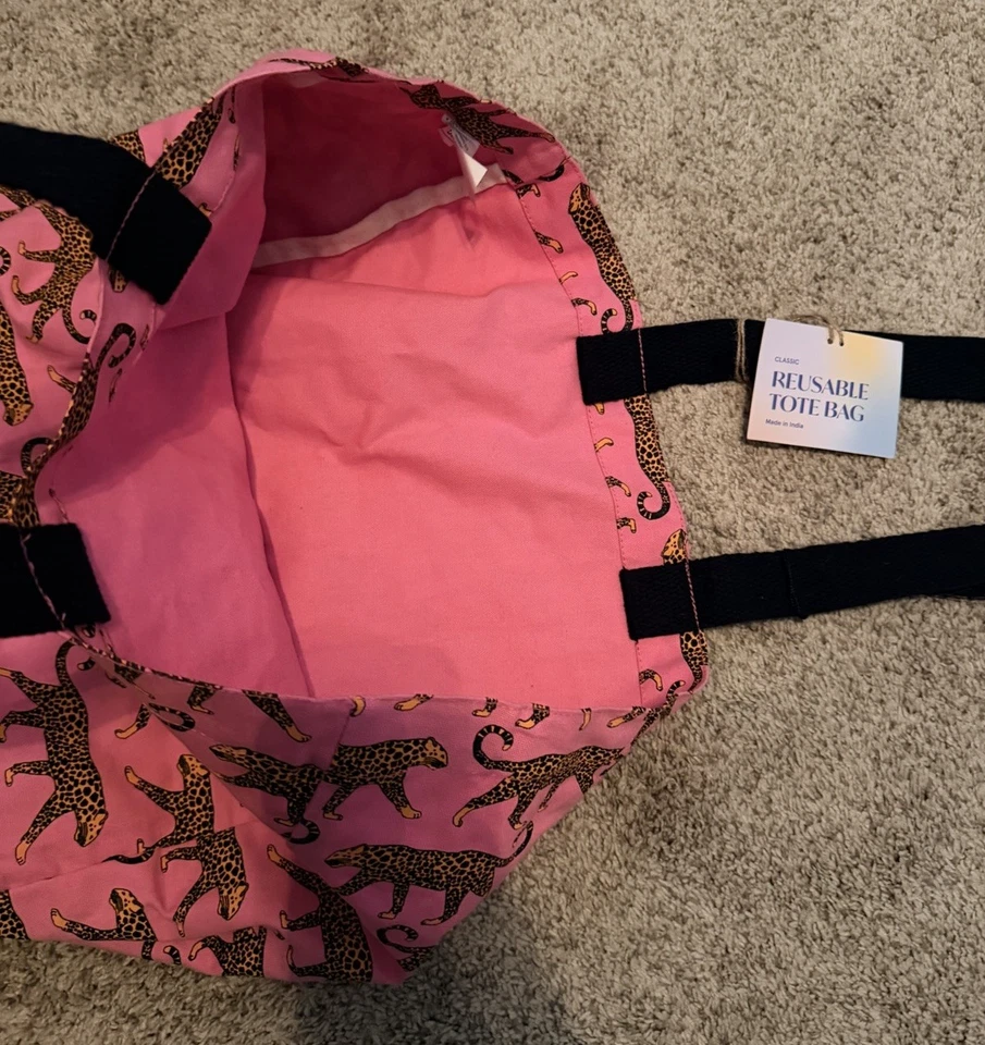 Bolso de Mano Cynthia Rowley Rosa Guepardo Reutilizable Nuevo con Etiquetas Foto 2 de 4