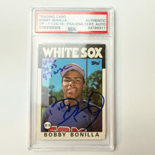Bobby Bonilla Signed 1986 Topps Traded #12T Rookie With 3 Inscriptions PSA ITP A
