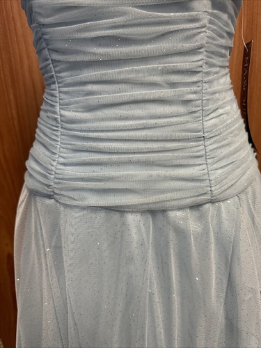 NEW Masquerade Light Blue Halter Neck Semi Formal Dress Size 5/6 NWT Glitter - Picture 4 of 11