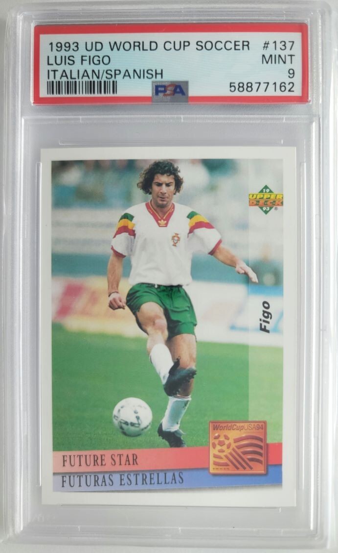 1993 Upper Deck World Cup Soccer Luis Figo Italian/Spanish #137 PSA 9