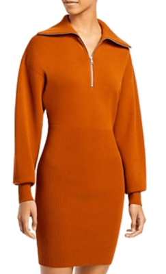 A.L.C. Otto Collared Ribbed Knit Dress in Allspice NWT Size Medium | eBay