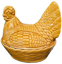 Pottery Chicken Shaped Egg Holder Vintage Kitchen Decor