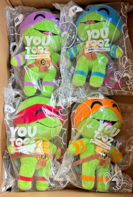 YOUTOOZ Limited   TMNT   Set of (4) NINJA Turtle  CHIBI  9 in Plush   Ships Free