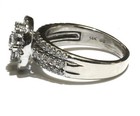 14k white gold 1.12ct round diamond halo cluster ring 8.2g womens 9 — photo 3
