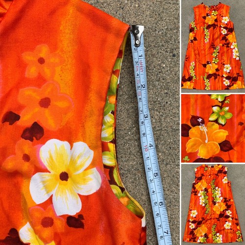 Vintage Jaquelines Of Hawaii Hawaiian Dress 60s Floral Mini Tiki Aloha Mod Gogo - Picture 11 of 12