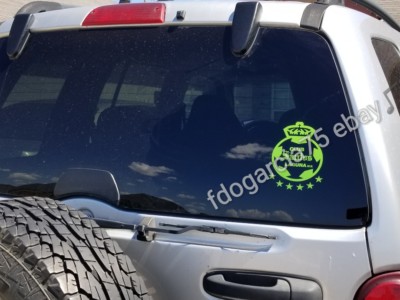 SANTOS LAGUNA 6 ESTRELLAS CUT DECAL STICKER  VERDE LIMA 4''X 5.75''