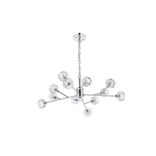 Elegant Lighting Graham 12-Light Modern Crystal Pendant in Chrome - Picture 3 of 8