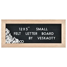 Small Felt Letter Board with 374 Letters, Numbers & Symbols - 12 x 5 inch Min...