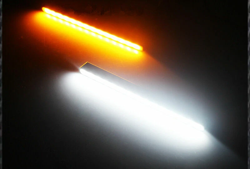 2XUltra Slim Switchback White/Amber Lights LED Daytime Running Fog Lamps DRL Kit - Image 2 of 4